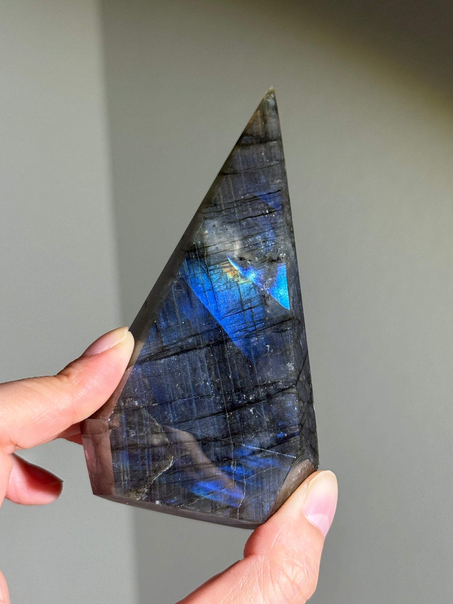 Gorgeous Blue Labradorite Pyramid, Madagascar