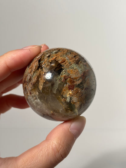 High Quality Vibrant Yellow Green Layered Lodalite Sphere, Zambia