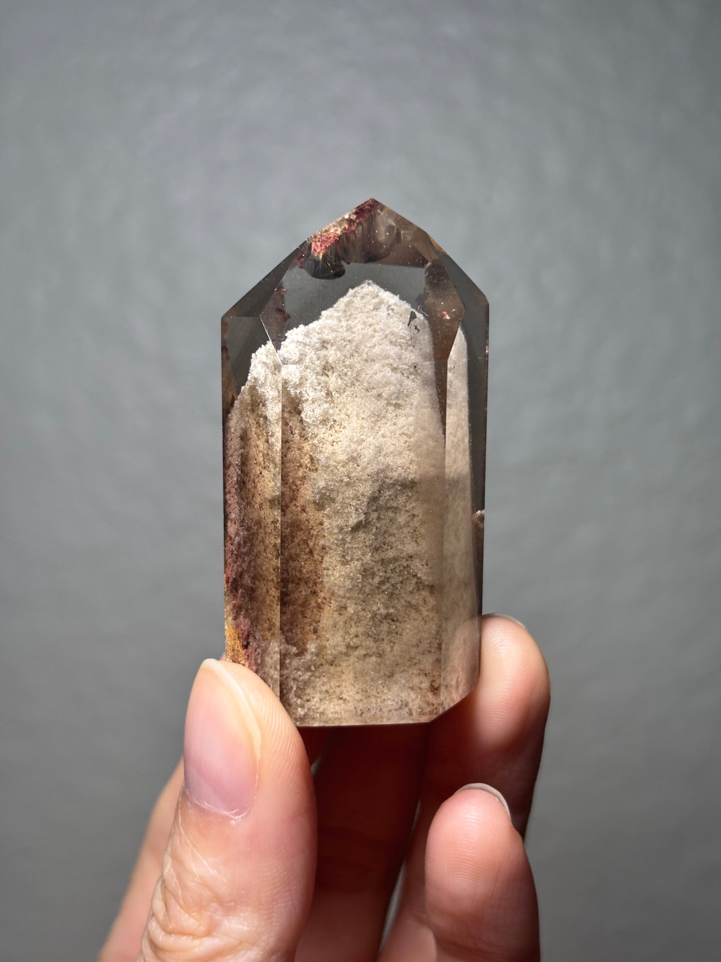High Quality Water Clear Phantom Smoky Quartz With Phantom Pink Lodalite Tower, Brazil