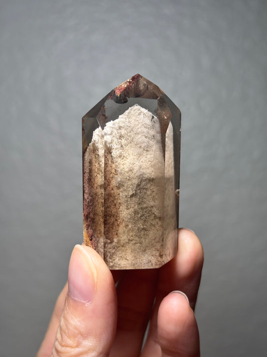 High Quality Water Clear Phantom Smoky Quartz With Phantom Pink Lodalite Tower, Brazil