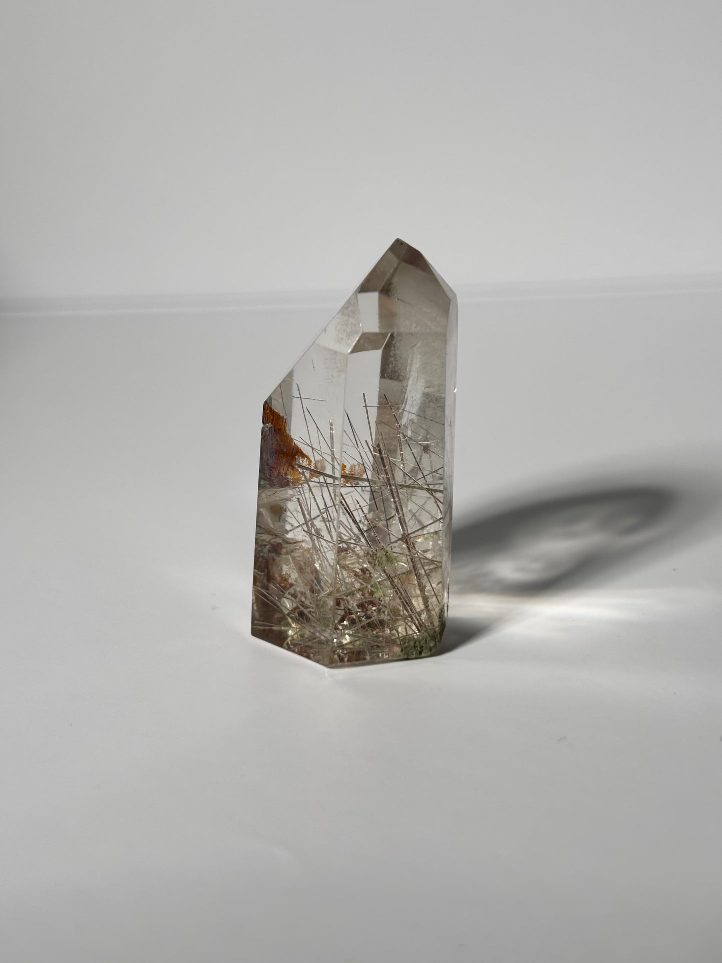 High Quality White Phantom Quartz With Silver Rutile Tower, Brazil