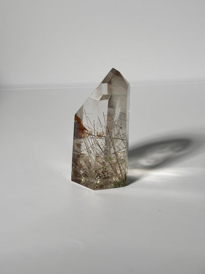High Quality White Phantom Quartz With Silver Rutile Tower, Brazil