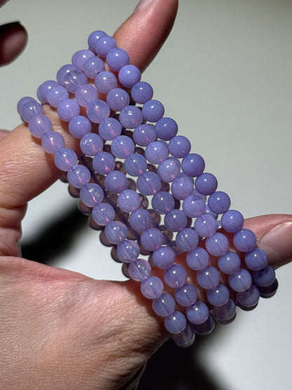 Milky Lavender Moon Quartz Bracelets, 6mm