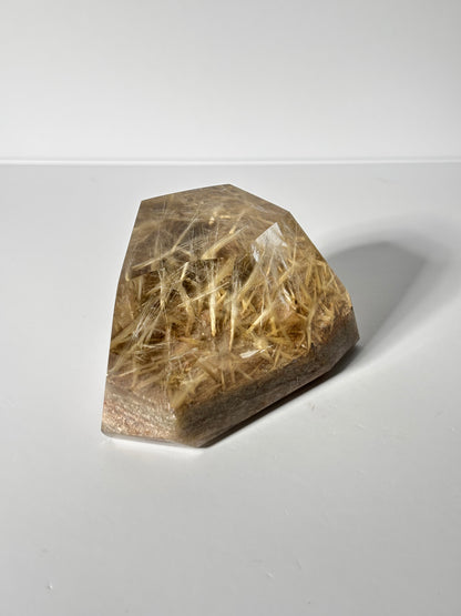 Statement Golden Starburst Rutile on Layered Lodalite Freeform