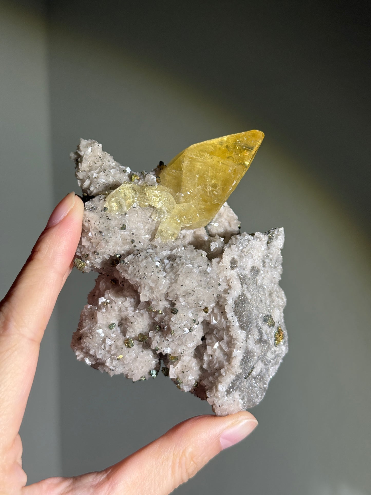 High Quality Large Sweetwater Mine Honey Calcite On Dolomite With Chalcopyrite, USA