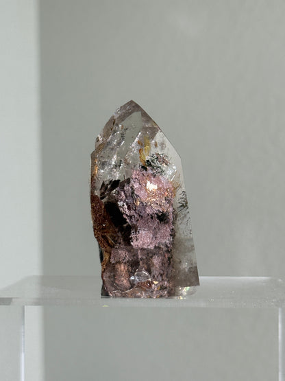 High Quality Large Phantom Pink Garden Quartz Tower, Brazil