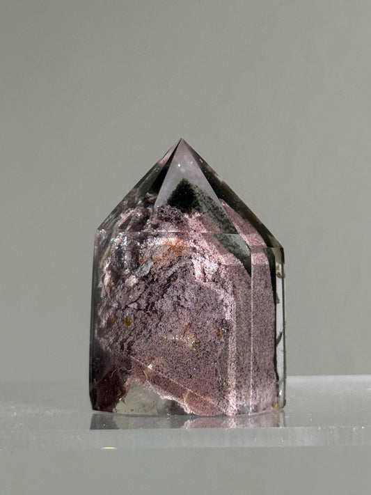 High Quality Phantom Pink Green Garden Quartz Tower, Zambia