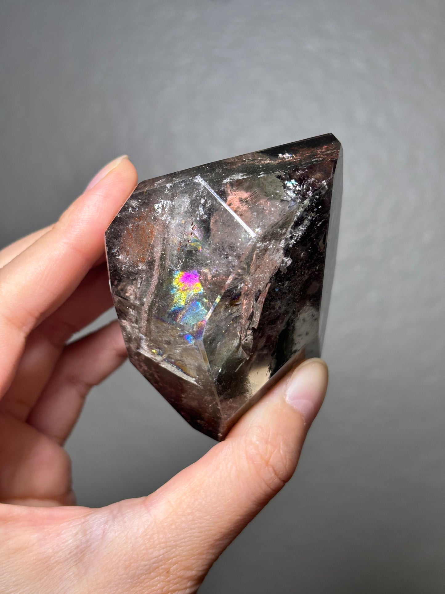 Large Colorful Garden Quartz Freeform With Rainbow, Zambia