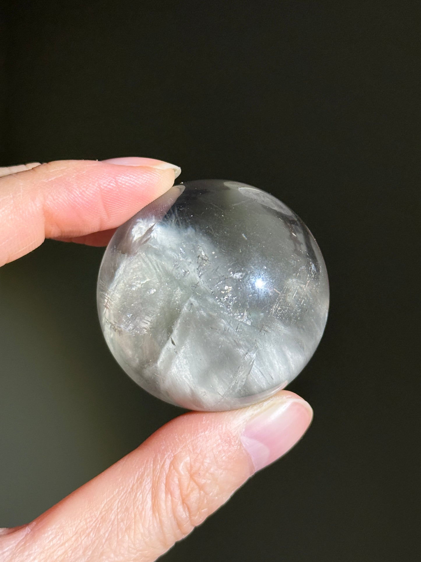 Rare Collector's Grade Gray Amphibole Quartz Sphere, Brazil