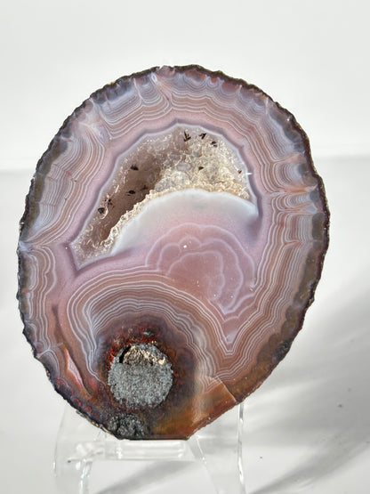 Large Druzy Pink Zhanguo Agate Pair, China