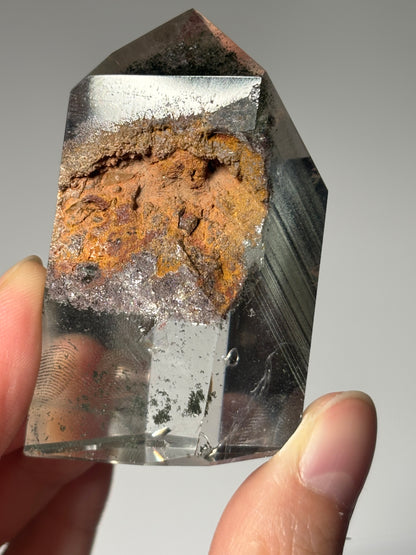 High Quality Water Clear Phantom Chlorite & Lodalite Tower, Brazil