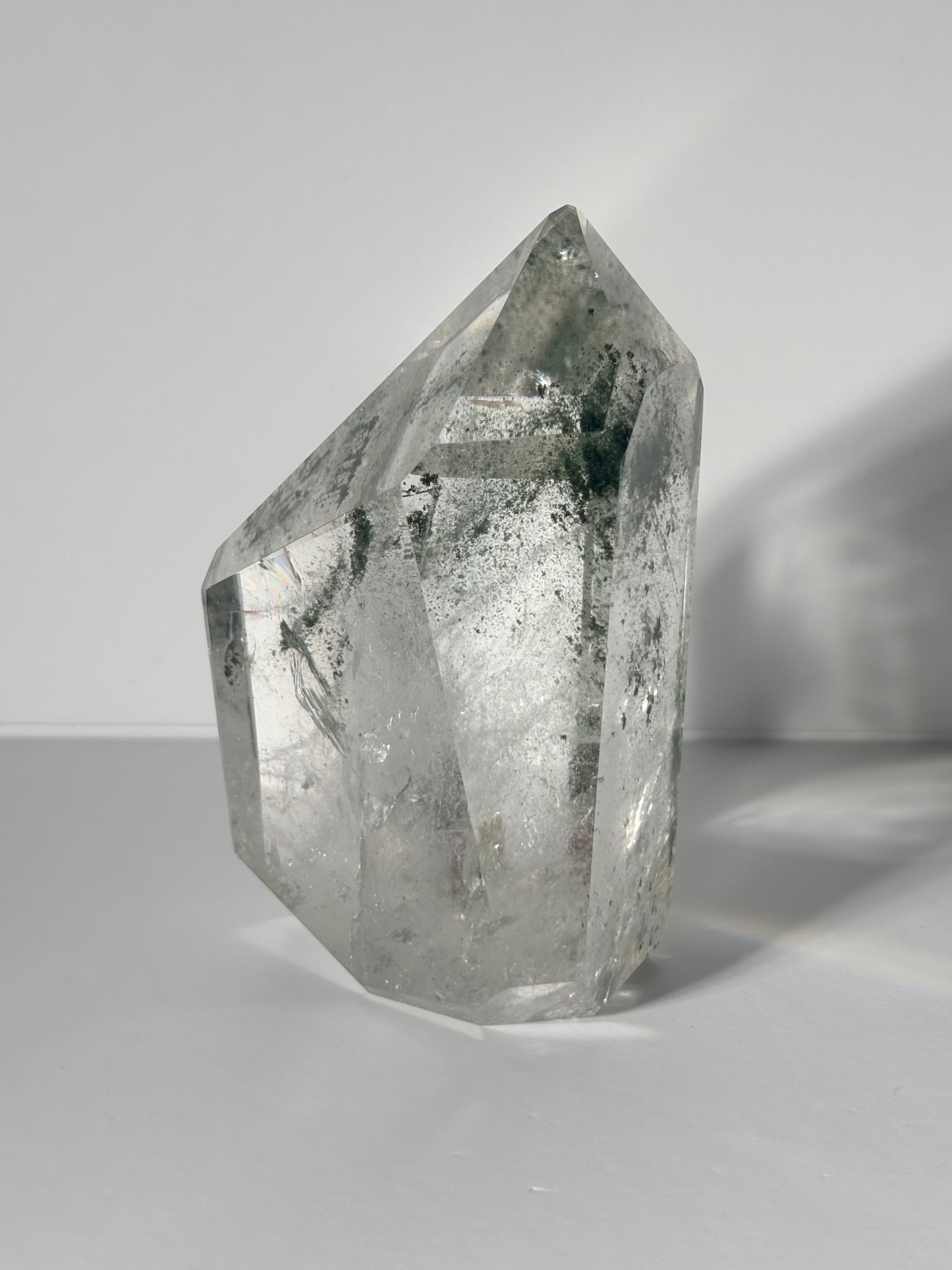 Large Dark Green Phantom Chlorite Tower, Brazil