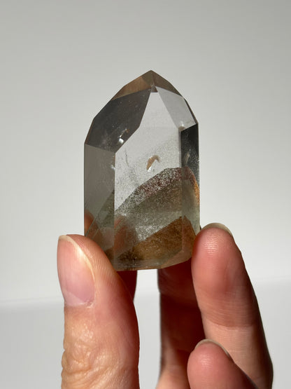 High Quality Water Clear Green Phantom Chlorite Tower With Phantom Lodalite, Brazil