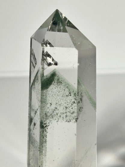 High Quality Water Clear Green Phantom Chlorite Tower, Brazil