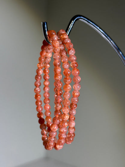 Glittery Sunstone Bracelets, 5mm