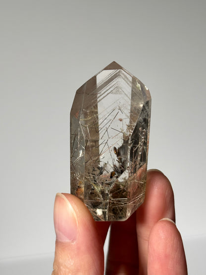 High Quality White Phantom Quartz With Silver Rutile Tower, Brazil