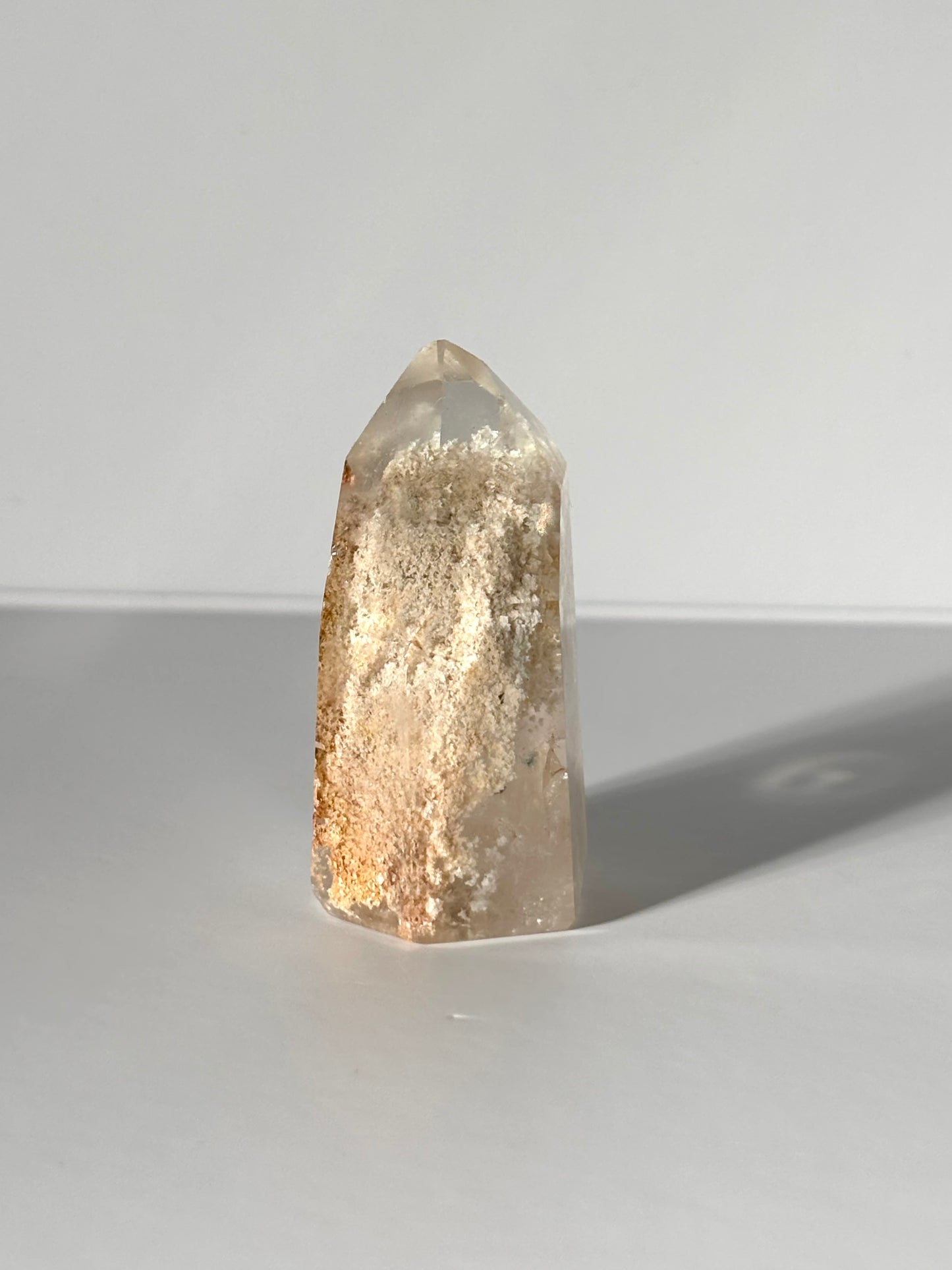 Cream Lodalite Quartz Tower With Penetrator, Brazil