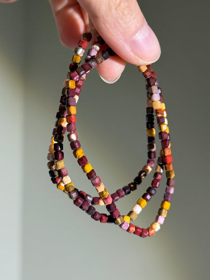 Faceted Mookaite Jasper Bracelets, 3.5mm