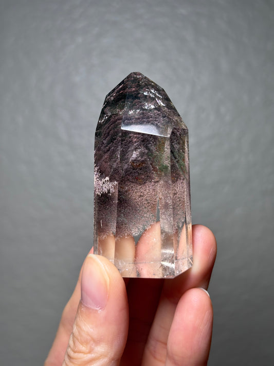 High Quality Water Clear Green Purple Garden Quartz Tower, Brazil