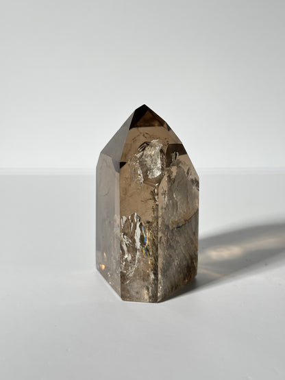 High Quality White Phantom Lodalite & Manifestation Quartz In Smoky Quartz Tower, Brazil