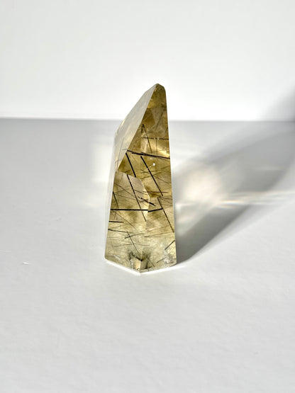 Extra Gemmy Green & Black Tourmaline in Quartz Tower, Brazil