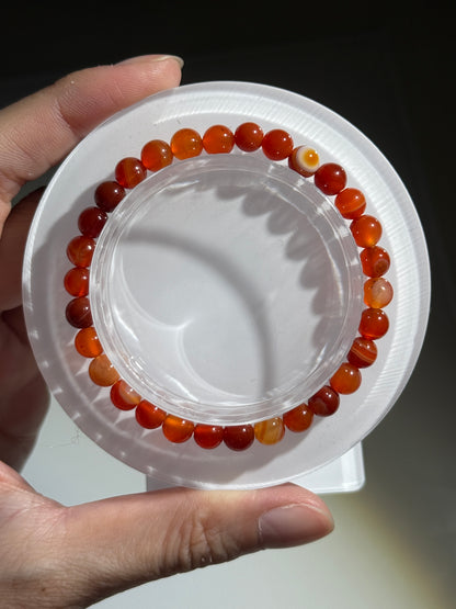Carnelian Agate Bracelets, 6.5mm
