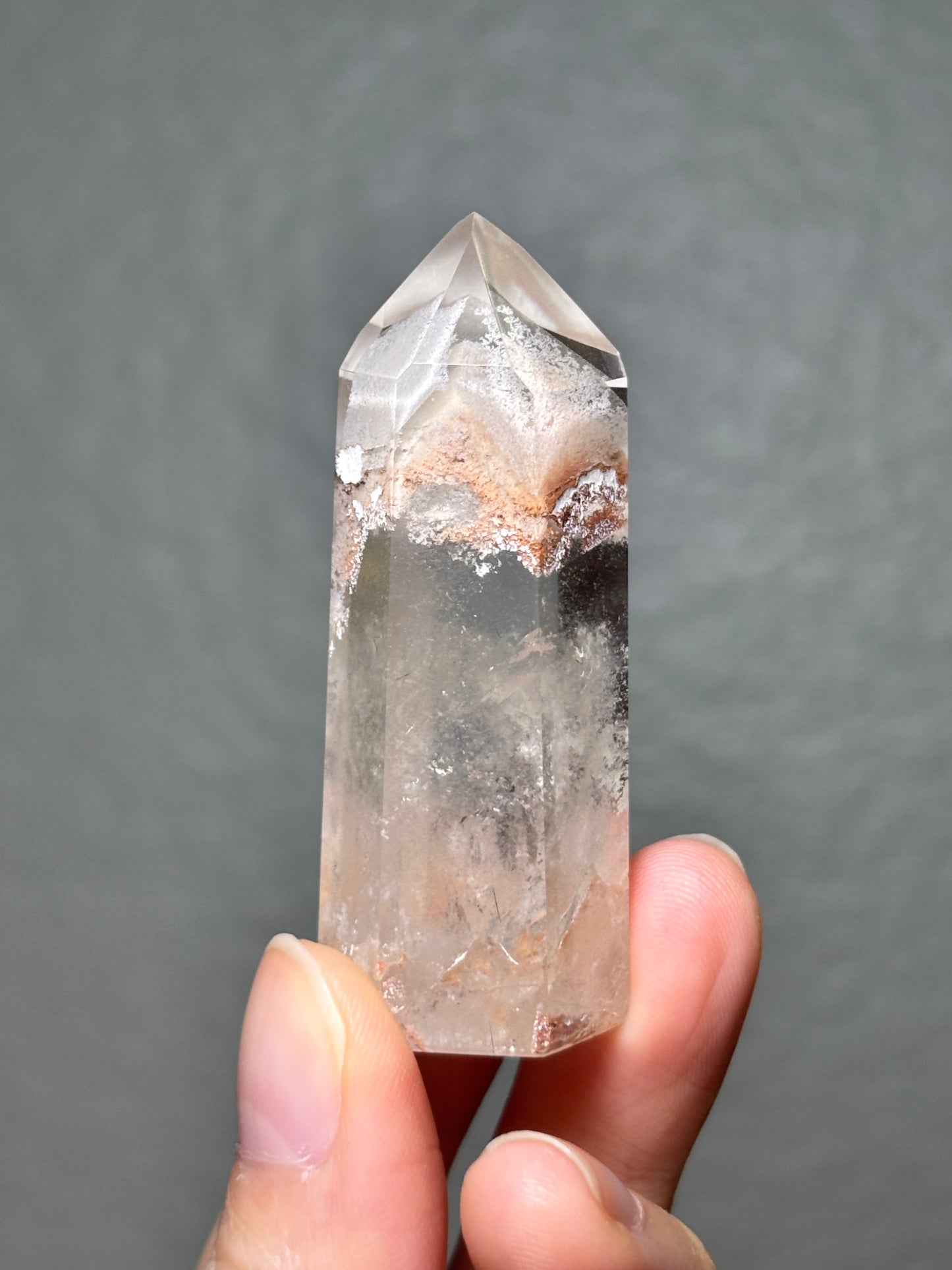 High Quality White & Light Pink Phantom Lodalite Tower, Brazil