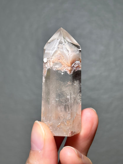 High Quality White & Light Pink Phantom Lodalite Tower, Brazil