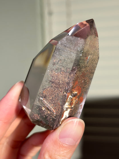 Chunky High Quality Water Clear Phantom Garden Quartz Tower, Brazil