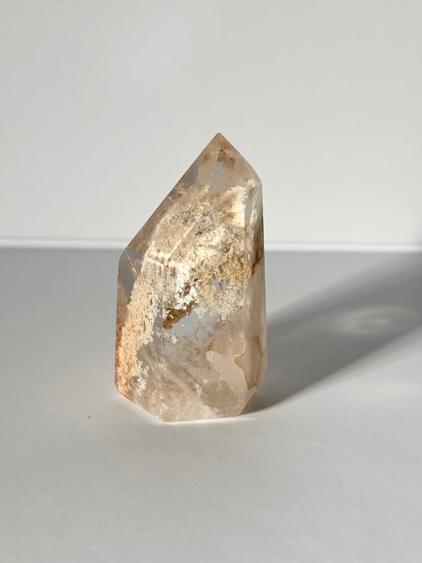 Cream Lodalite Quartz Tower With Penetrator, Brazil