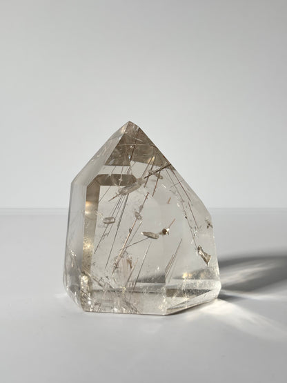 Collector’s Grade Rare Silver Rutile x Manifestation Quartz DTs Tower, Brazil