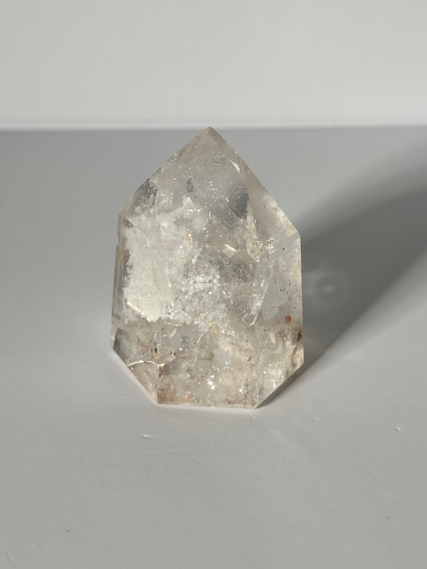 White Phantom Quartz Tower With Rainbow, Brazil