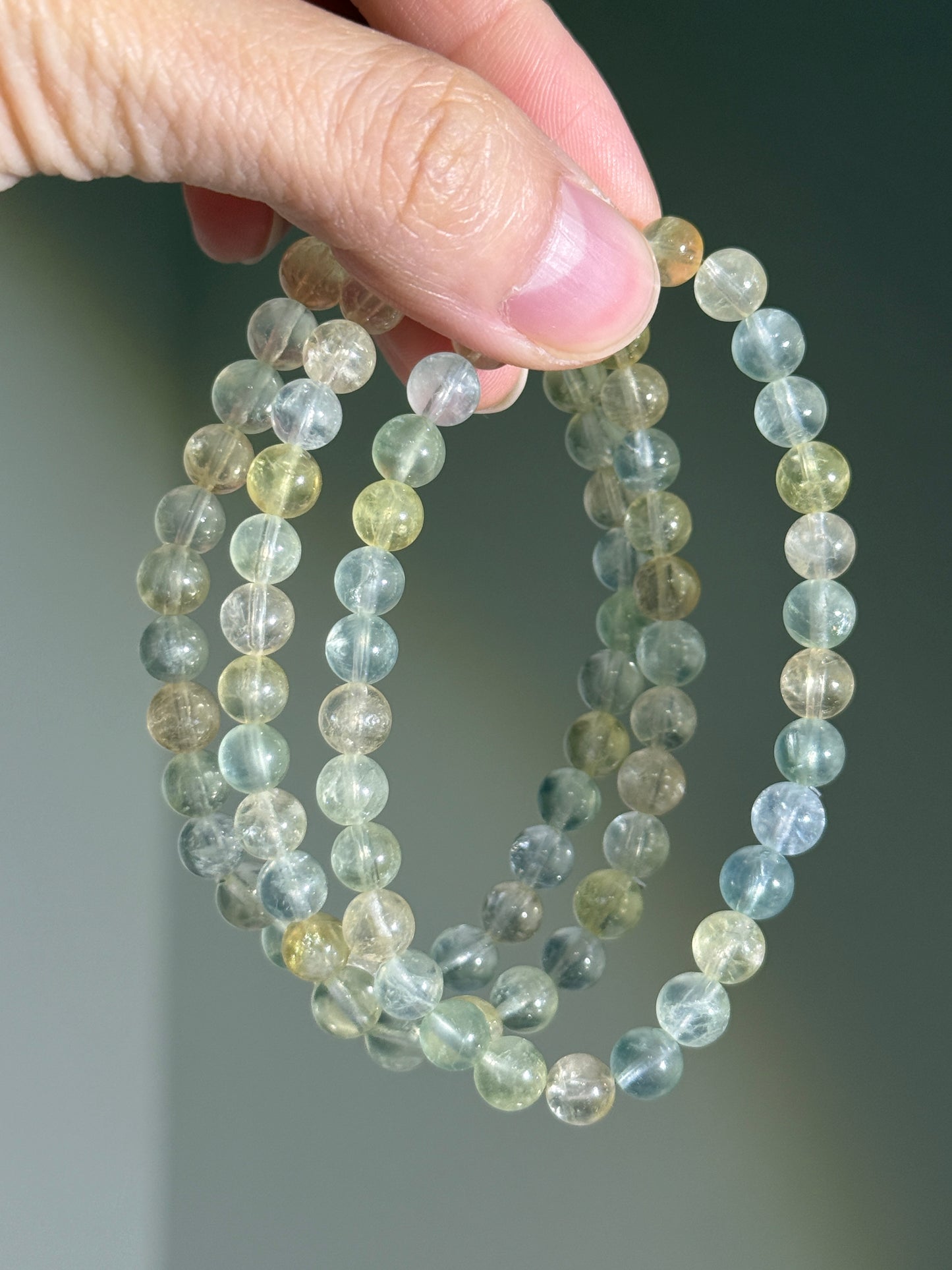 Pastel Prehnite Bracelets, 6.5mm