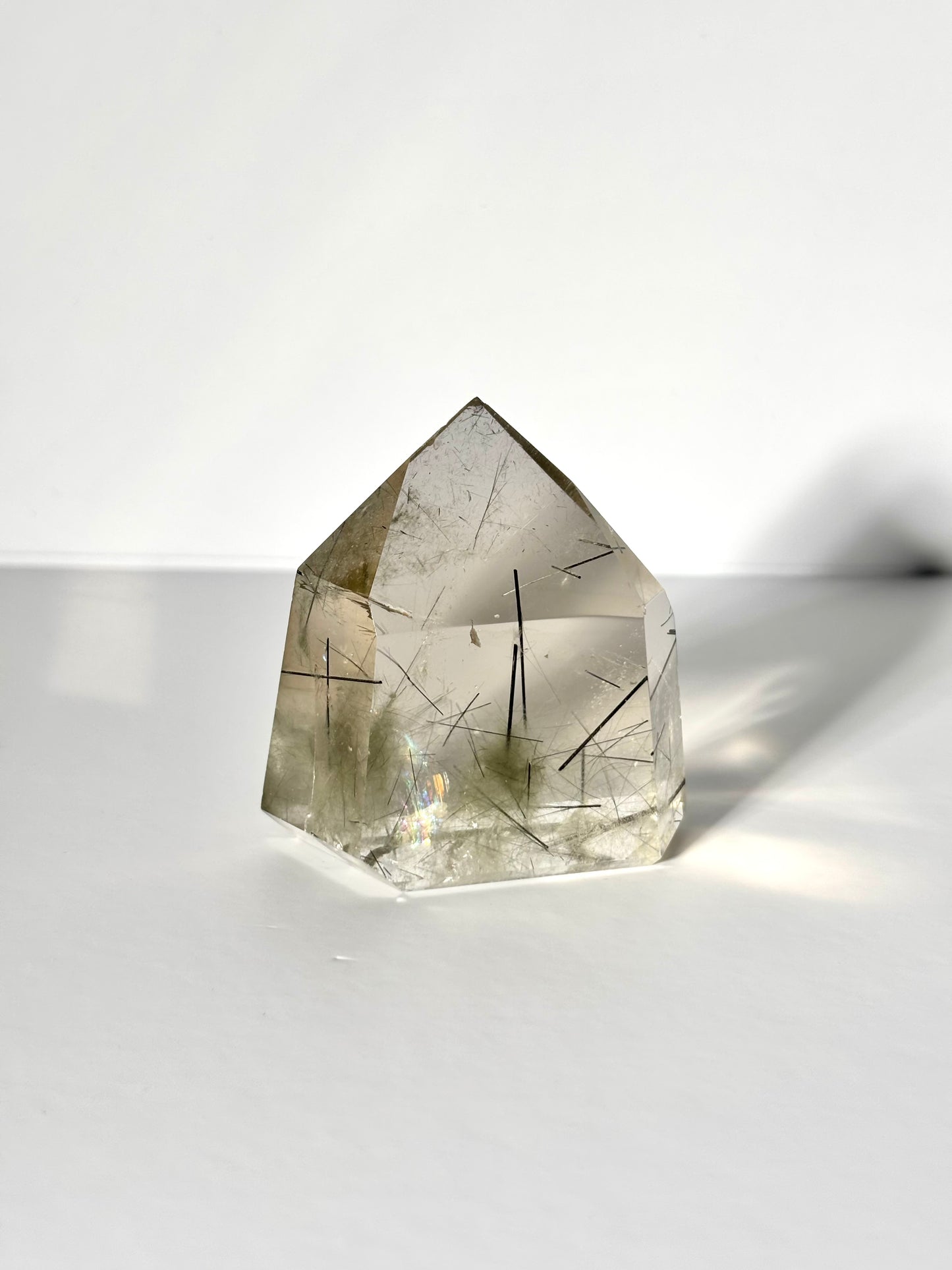 Extra Gemmy Green & Black Tourmaline in Quartz Tower, Brazil