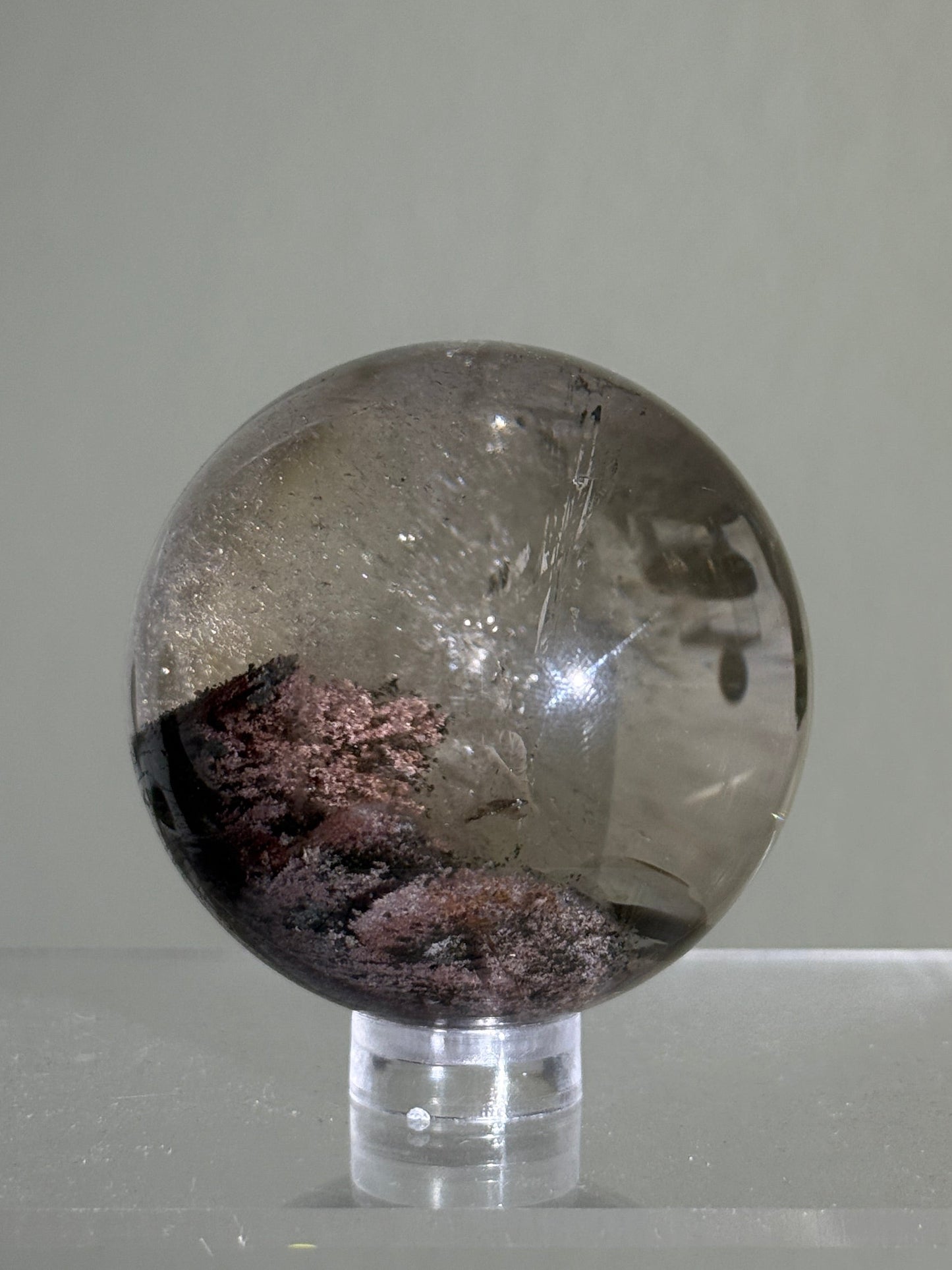 High Quality Layered Pink Garden Quartz Sphere, Zambia