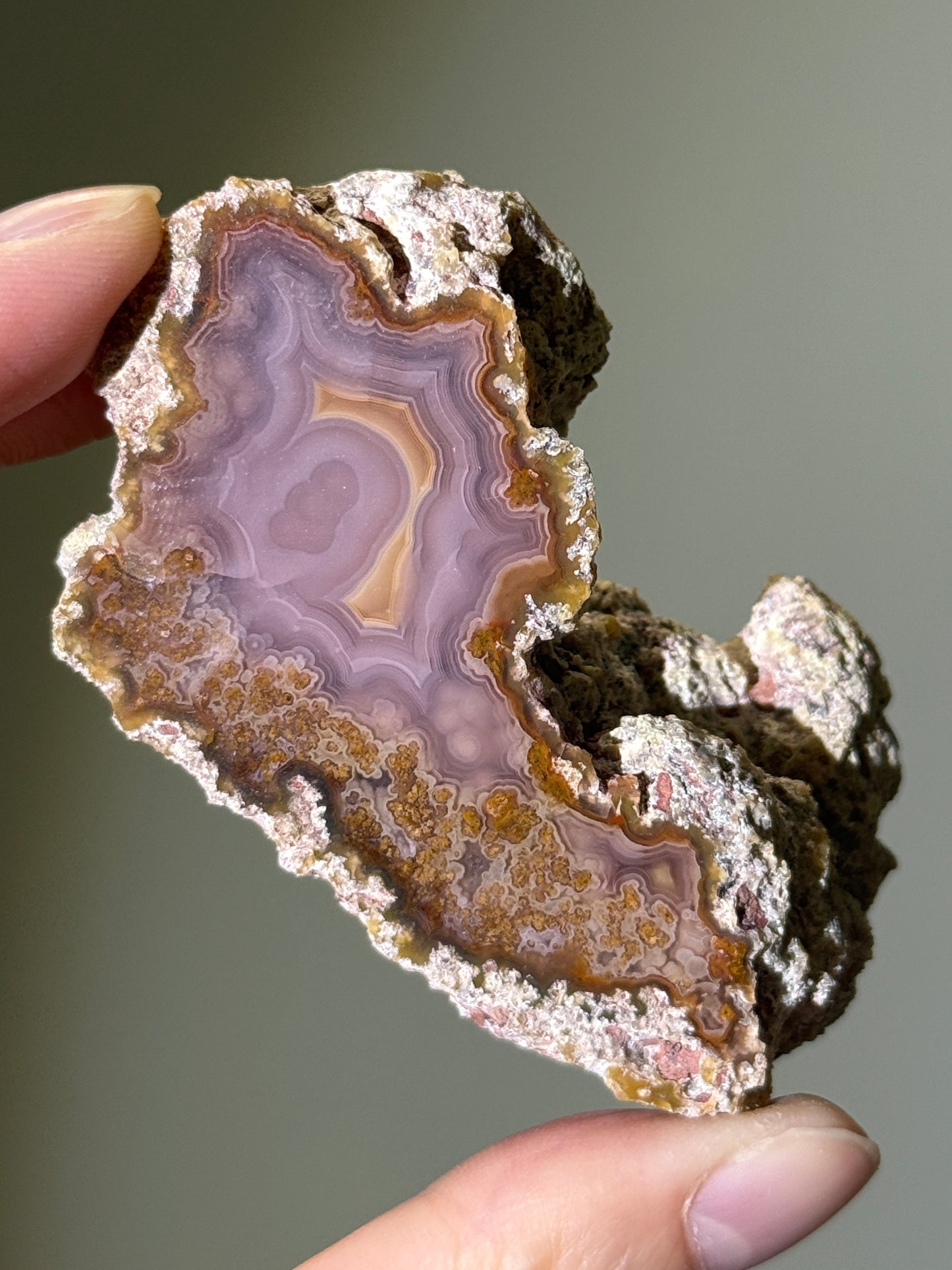 Large Mossy Purple Pink Laguna Agate, Mexico