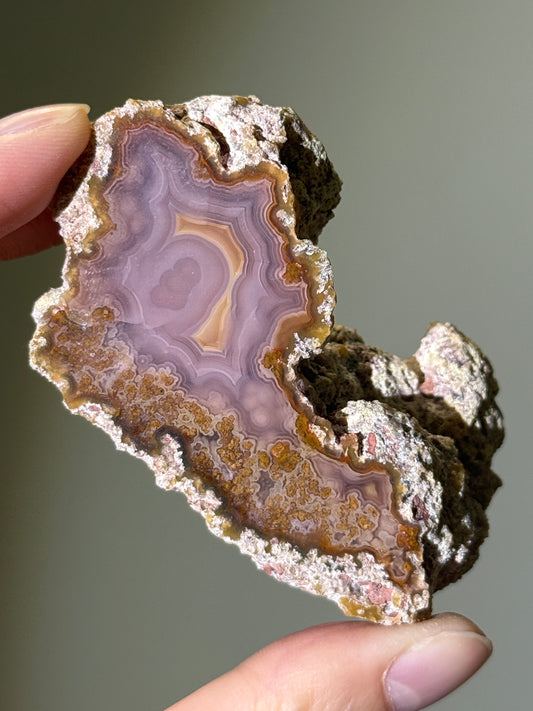 Large Mossy Purple Pink Laguna Agate, Mexico