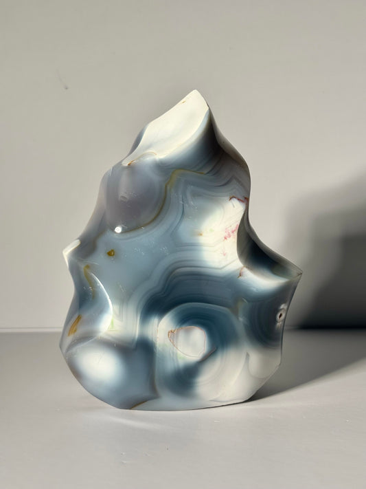 Large Chunky Orca Agate Flame, Madagascar