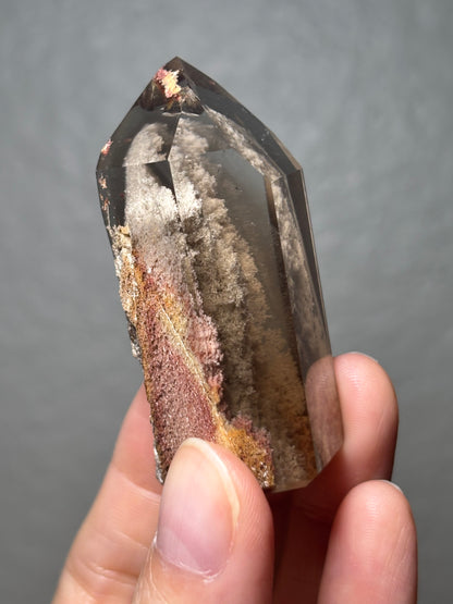 High Quality Water Clear Phantom Smoky Quartz With Phantom Pink Lodalite Tower, Brazil