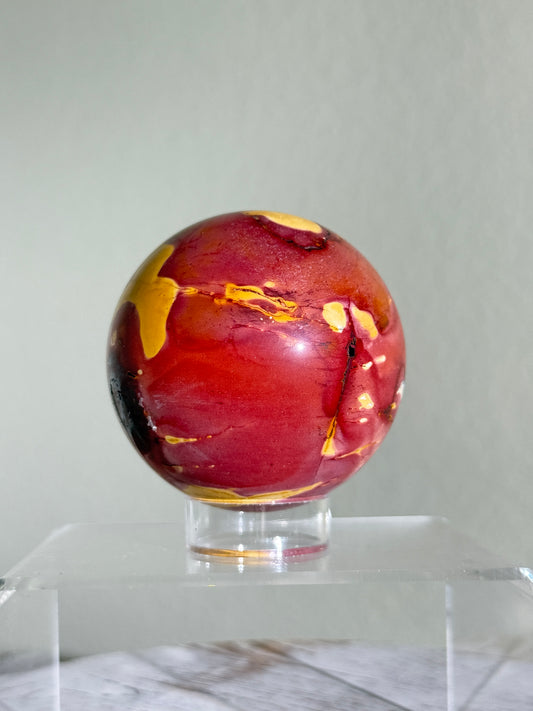 Large Beautiful Golden & Red Mookaite Jasper Sphere, Australia