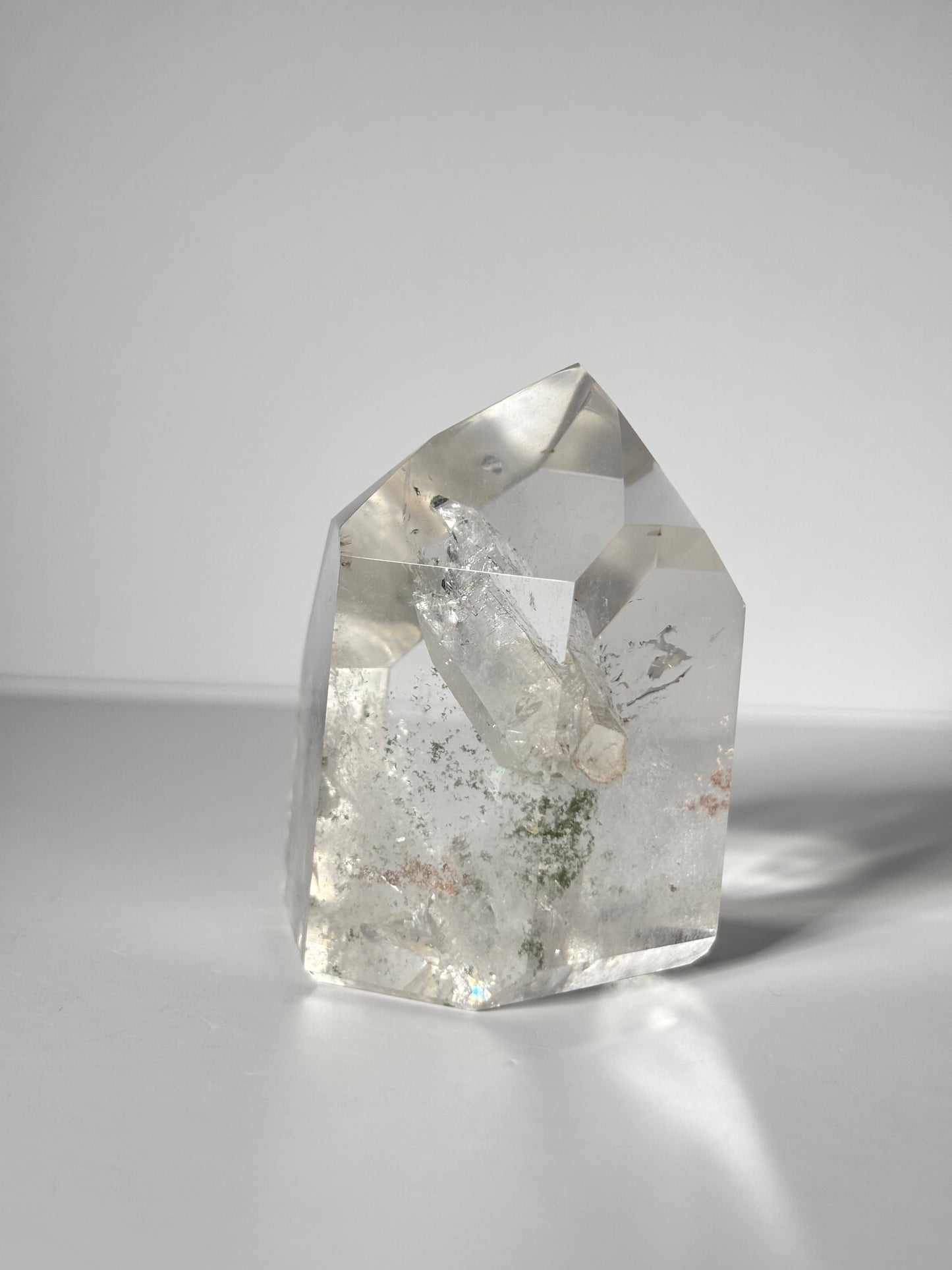 Large Rare Manifestation Quartz (Crystal in Crystal) Tower With Green Chlorite, Brazil