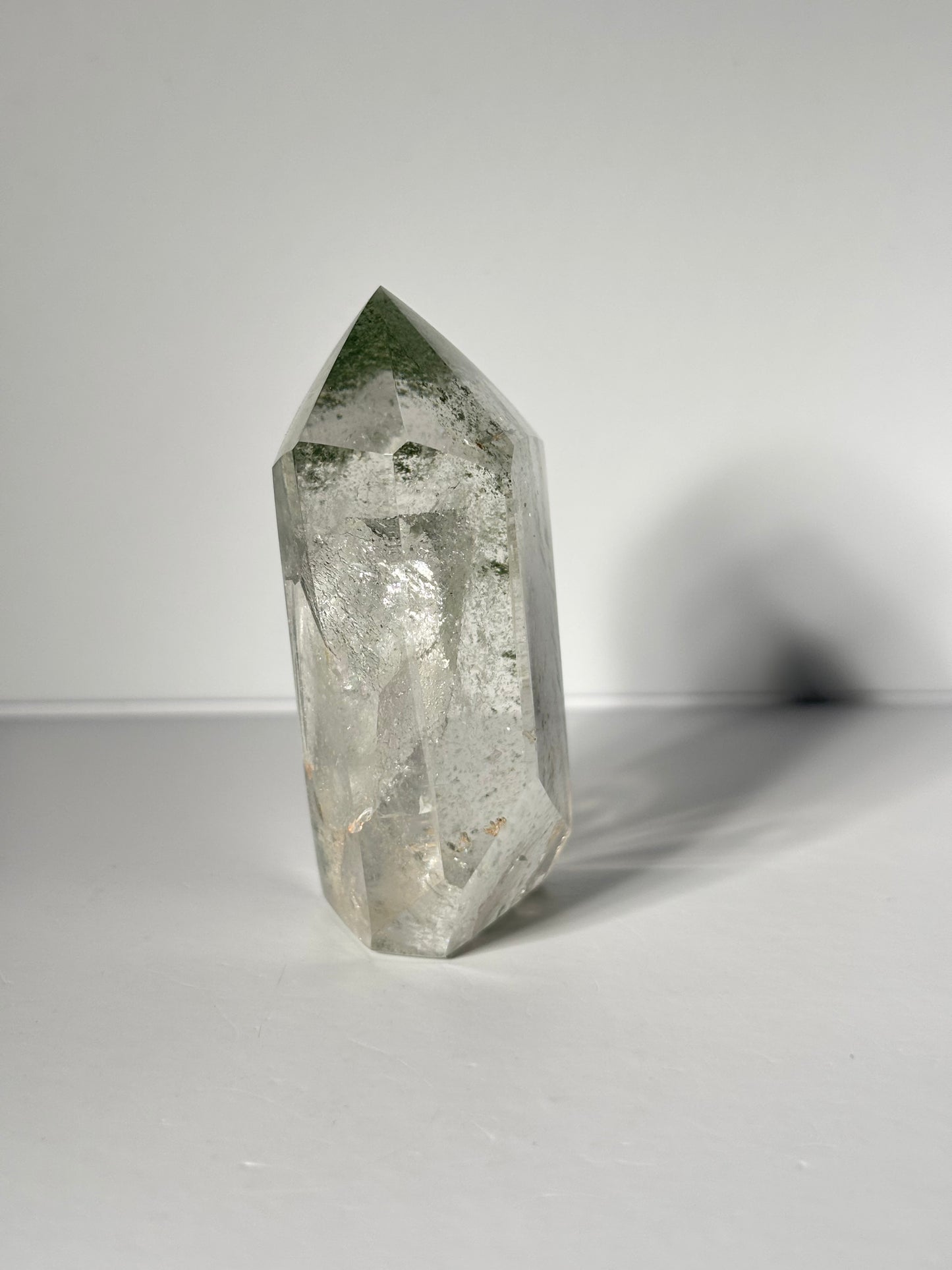 Rare Large Green Phantom Chlorite Tower With Big Penetrator, Brazil