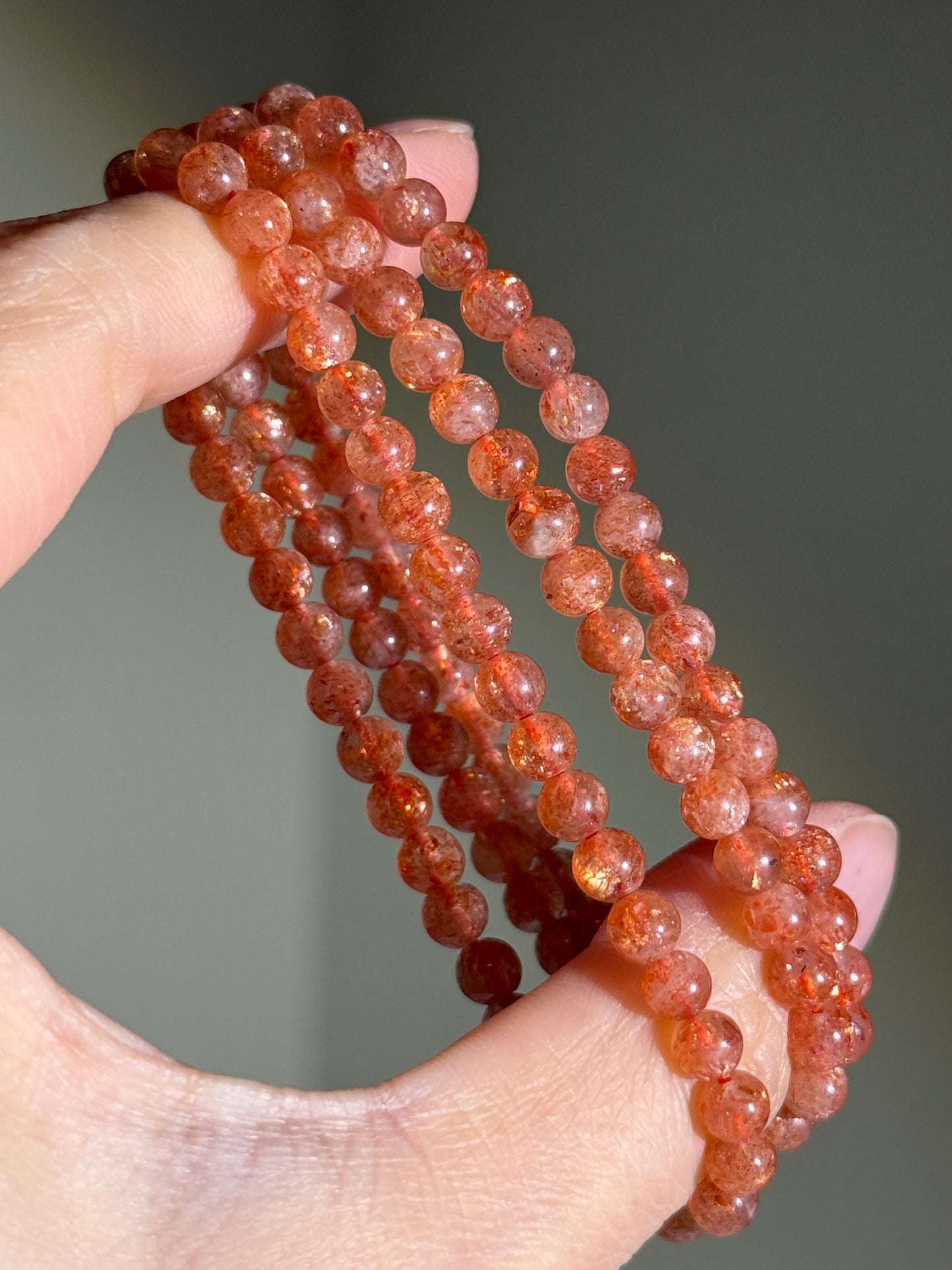 Glittery Sunstone Bracelets, 5mm