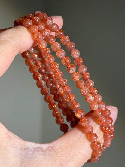 Glittery Sunstone Bracelets, 5mm