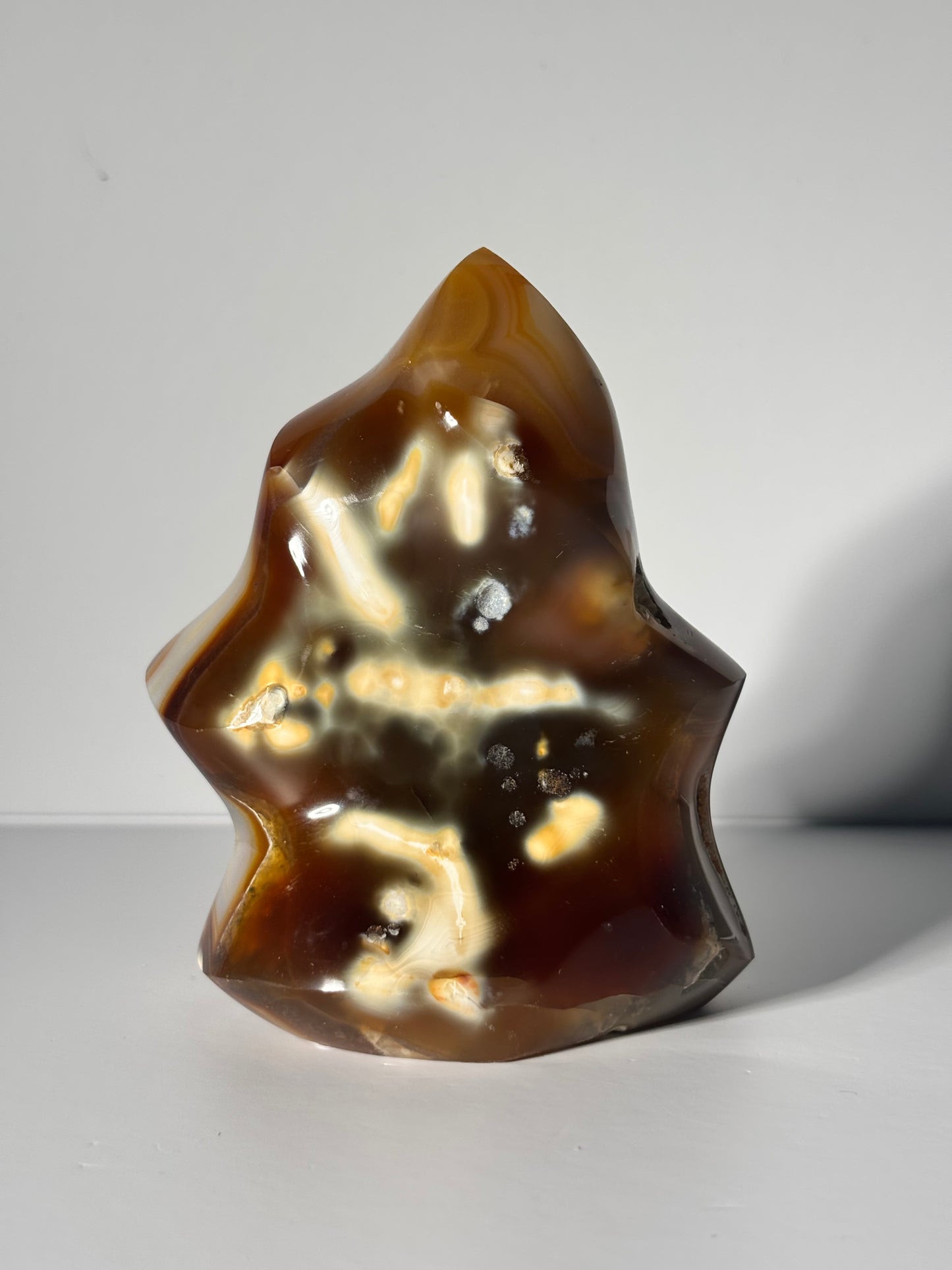 Large Orca Carnelian Agate Flame, Madagascar