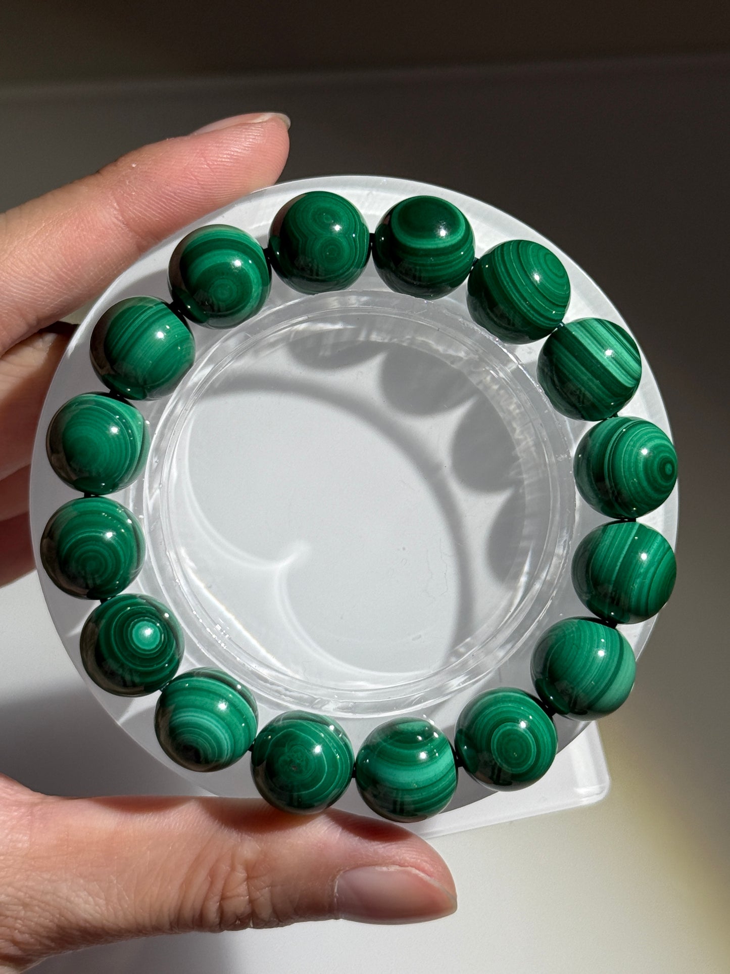 Orbicular Malachite Bracelets, 13mm