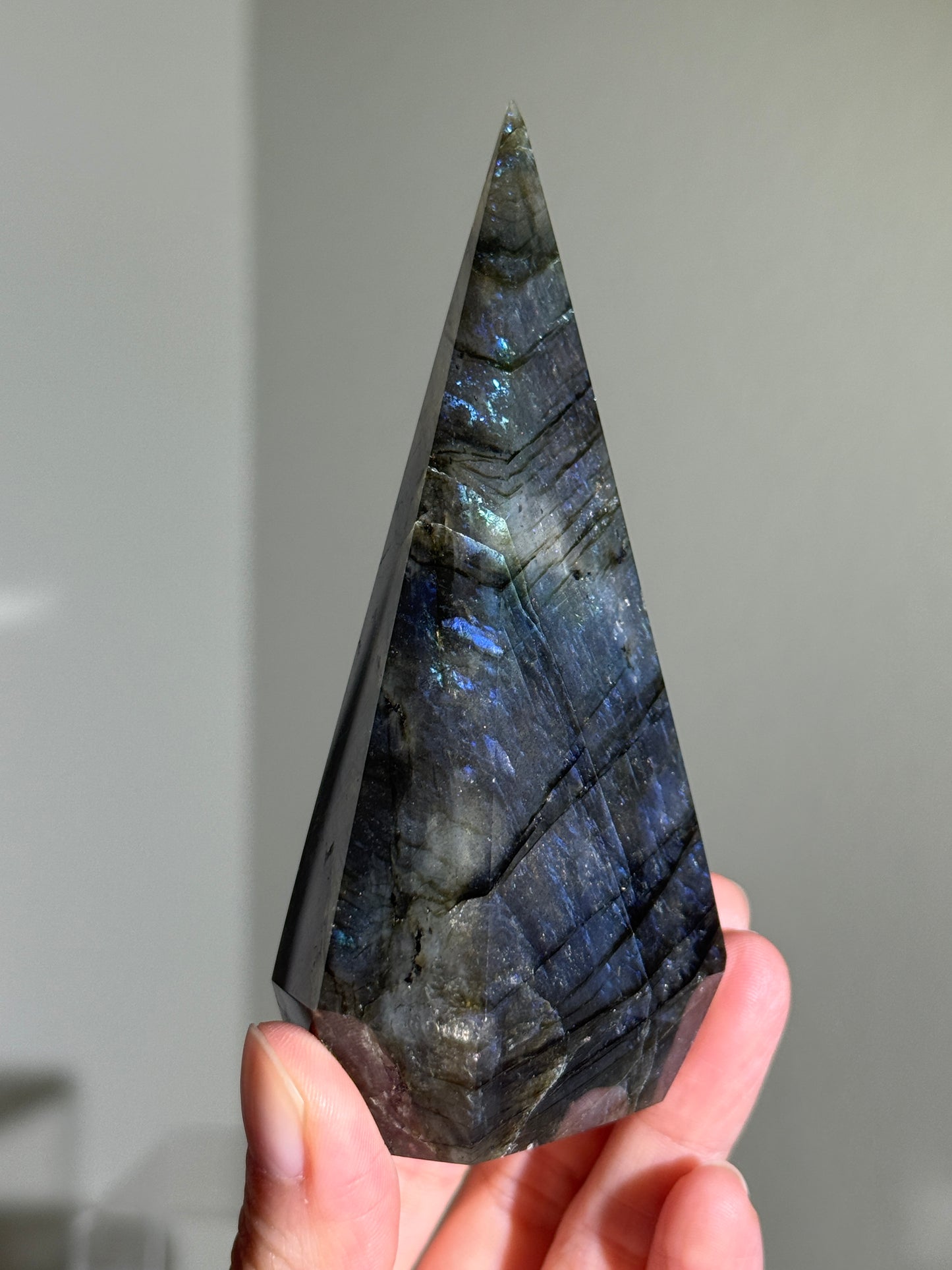 Gorgeous Blue Labradorite Pyramid, Madagascar
