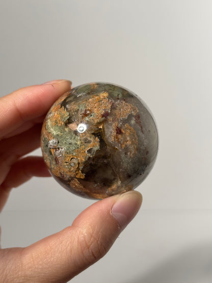 High Quality Vibrant Yellow Green Layered Lodalite Sphere, Zambia