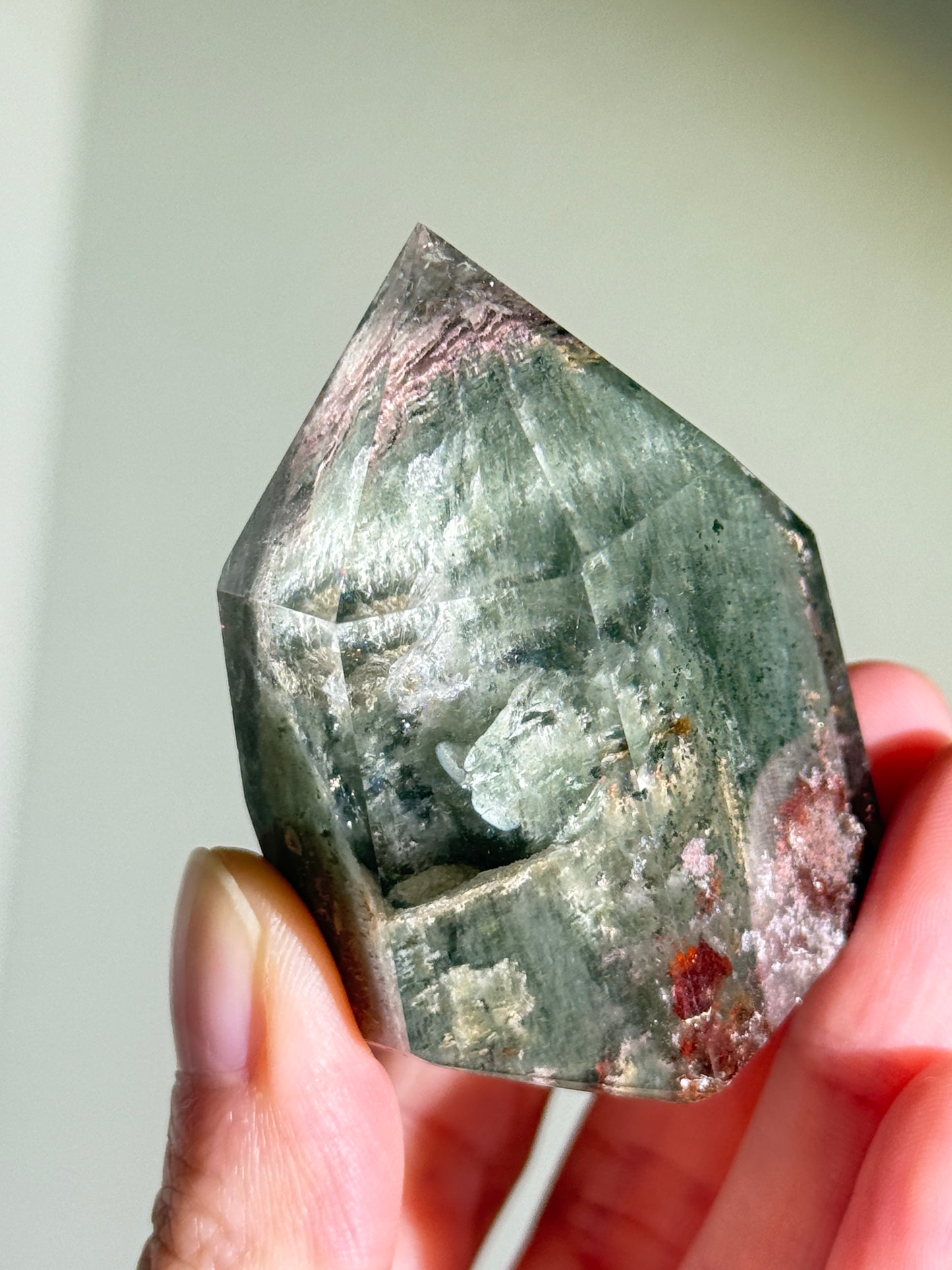 High Quality Mint Green & Pink Garden Quartz Tower, Zambia