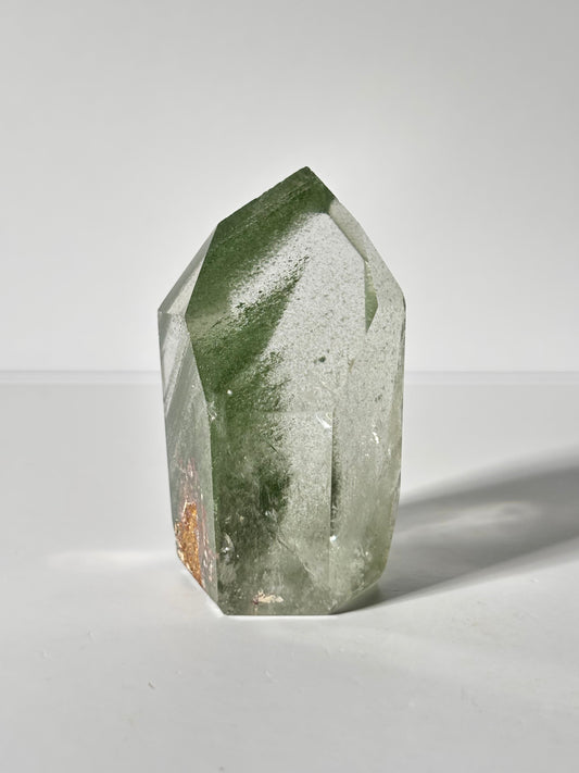 Large Chunky Green Phantom Chlorite Tower, Brazil